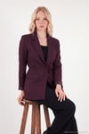 Puantiye Astarlı Belden Bağlamalı Blazer Kadın Ceket 6524049 MÜRDÜM