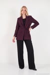 Puantiye Astarlı Belden Bağlamalı Blazer Kadın Ceket 6524049 MÜRDÜM