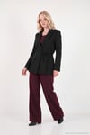 Puantiye Astarlı Belden Bağlamalı Blazer Kadın Ceket 6524049 SİYAH