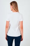 Regular Fit % 100 Pamuk Logo Baskılı Bisiklet Yaka Kadın T Shirt 17369-1310 BEYAZ