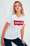 Regular Fit % 100 Pamuk Logo Baskılı Bisiklet Yaka Kadın T Shirt 17369-1310 BEYAZ