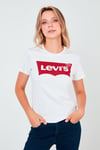 Regular Fit % 100 Pamuk Logo Baskılı Bisiklet Yaka Kadın T Shirt 17369-1310 BEYAZ