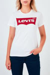 Regular Fit % 100 Pamuk Logo Baskılı Bisiklet Yaka Kadın T Shirt 17369-1310 BEYAZ