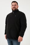 Regular Fit Anti-Pilling Büyük Beden Dik Yaka Kışlık Şardonlu Soğuk Geçirmez Erkek Polar 5906001B SİYAH