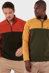 Regular Fit Anti-Pilling Tüylenme Yapmayan Dik Yaka Şardonlu 2'li Paket Erkek Polar 5906016S2 Hardal-Orange