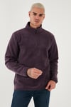 Regular Fit Anti-Pilling Tüylenme Yapmayan Dik Yaka Soğuk Geçirmez Şardonlu Erkek Polar 5896700 MOR