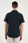 Regular Fit Apaş Yaka Kısa Kollu Erkek Gömlek CF24S117927 LACİVERT