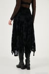 Regular Fit Asimetrik Çiçek Dokulu Fermuarlı Midi Boy Kadın Etek 59137182 SİYAH