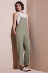 Regular Fit Ayarlanabilir İp Askılı Bahçıvan Kadın Tulum 5865789 Olive