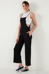 Regular Fit Ayarlanabilir İp Askılı Bahçıvan Kadın Tulum 5865789 SİYAH