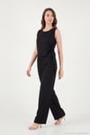 Regular Fit Bağlama Detaylı Bisiklet Yaka Kadın Takım 5866466 SİYAH
