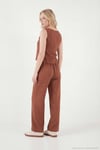 Regular Fit Bağlama Detaylı Bisiklet Yaka Kadın Takım 5866466 KAHVE