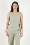Regular Fit Bağlama Detaylı Bisiklet Yaka Kadın Takım 5866466 Olive