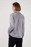 Regular Fit Bağlama Detaylı Saten Kadın Gömlek 611GO00159 GRİ