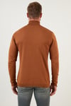Regular Fit Balıkçı Yaka Pamuklu Triko Erkek Kazak 6353462 TABA
