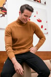 Regular Fit Balıkçı Yaka Pamuklu Triko Erkek Kazak 6353462 TABA