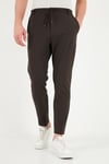 Regular Fit Belden Bağlamalı Düz Paça Erkek Pantolon CF26W6111111 KOYU KAHVE