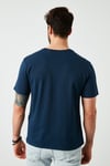 Regular Fit Bisiklet Yaka % 100 Pamuk Erkek T Shirt 56605-0077 LACİVERT