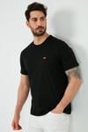 Regular Fit Bisiklet Yaka % 100 Pamuk Erkek T Shirt 56605-0076 SİYAH