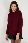 Regular Fit Bisiklet Yaka Basic 2'li Paket Triko Kadın Kazak 4616213S2 ANTRASİT-BORDO