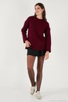 Regular Fit Bisiklet Yaka Basic 2'li Paket Triko Kadın Kazak 4616213S2 BORDO-SİYAH
