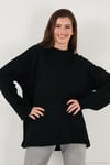 Regular Fit Bisiklet Yaka Basic 2'li Paket Triko Kadın Kazak 4616213S2 SİYAH-BEBE MAVİ