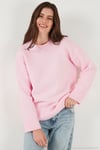 Regular Fit Bisiklet Yaka Basic 2'li Paket Triko Kadın Kazak 4616213S2 Toz Pembe-Bordo