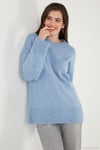 Regular Fit Bisiklet Yaka Basic 2'li Paket Triko Kadın Kazak 4616213S2 Bebe Mavi-Toz Pembe