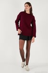 Regular Fit Bisiklet Yaka Basic 2'li Paket Triko Kadın Kazak 4616213S2 BORDO-HAKİ