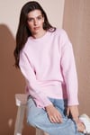 Regular Fit Bisiklet Yaka Basic Triko Kadın Kazak 4616213 TOZ PEMBE
