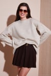 Regular Fit Bisiklet Yaka Basic Triko Kadın Kazak 4616213 TAŞ