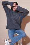 Regular Fit Bisiklet Yaka Basic Triko Kadın Kazak 4616213 ANTRASİT