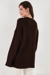 Regular Fit Bisiklet Yaka Basic Triko Kadın Kazak 4616213 KAHVE