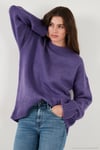 Regular Fit Bisiklet Yaka Basic Triko Kadın Kazak 4616213 MOR