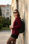 Regular Fit Bisiklet Yaka Basic Triko Kadın Kazak 4616213 BORDO