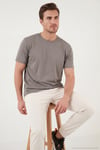 Regular Fit Bisiklet Yaka Erkek T Shirt 5902985 KAHVE