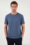 Regular Fit Bisiklet Yaka Erkek T Shirt 5902985 İNDİGO