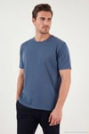 Regular Fit Bisiklet Yaka Erkek T Shirt 5902985 İNDİGO