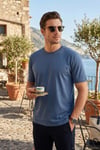 Regular Fit Bisiklet Yaka Erkek T Shirt 5902985 İNDİGO