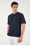 Regular Fit Bisiklet Yaka Erkek T Shirt 5904028 LACİVERT