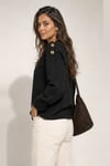 Regular Fit Bisiklet Yaka Kadın Kazak 26K0039K1 SİYAH