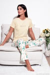 Regular Fit Bisiklet Yaka Kısa Kollu Kadın Pijama Takımı 65770105 SARI