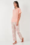 Regular Fit Bisiklet Yaka Kısa Kollu Kadın Pijama Takımı 65770105 SOMON
