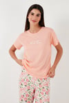 Regular Fit Bisiklet Yaka Kısa Kollu Kadın Pijama Takımı 65770105 SOMON