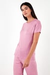 Regular Fit Bisiklet Yaka Kısa Kollu Kadın Pijama Takımı 65750107 PUDRA