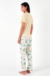 Regular Fit Bisiklet Yaka Kısa Kollu Kadın Pijama Takımı 65770105 SARI