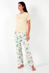 Regular Fit Bisiklet Yaka Kısa Kollu Kadın Pijama Takımı 65770105 SARI