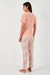 Regular Fit Bisiklet Yaka Kısa Kollu Kadın Pijama Takımı 65770105 SOMON