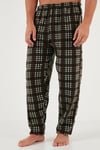 Regular Fit Bisiklet Yaka Kışlık Yumuşak Dokulu Polar Erkek Pijama Takımı 6096100 HAKİ