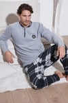 Regular Fit Bisiklet Yaka Kışlık Yumuşak Dokulu Polar Erkek Pijama Takımı 6096100 GRİ
